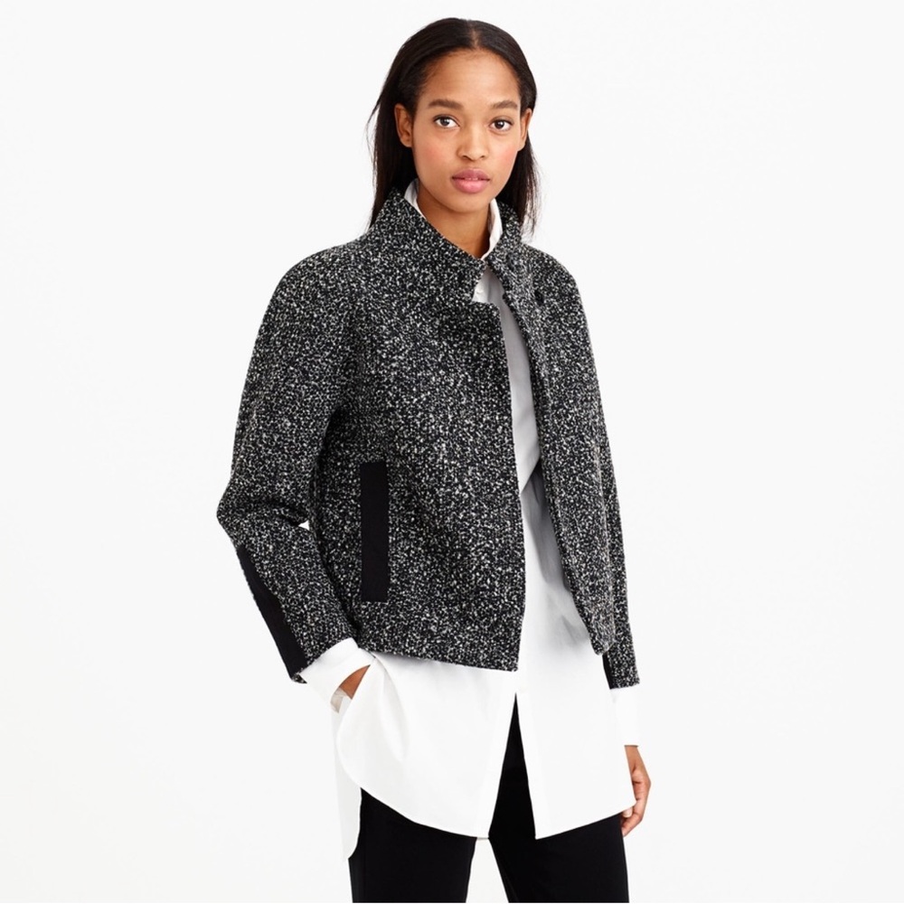 J.Crew Boucle Moto Coat, size 2